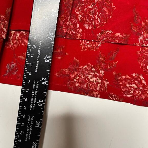 Linda Allard for Ellen Tracy Womens Button Down Shirt Sz M Red Oversized Floral - Picture 5 of 16